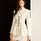 Elegant Pleated Button Blazer