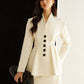 Elegant Pleated Button Blazer