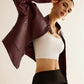 Versatile Zipper Faux Leather Jacket