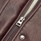 Fleece Lined Faux Leather Zipper Coat