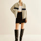 Color Block Twist Zipper Knit Outerwear