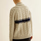 Color Block Twist Zipper Knit Outerwear