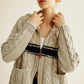Color Block Twist Zipper Knit Outerwear