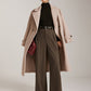 Wool-Blend Chevron Wide-Leg Pants Without Belt