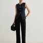 Split Button Down Slim Vest