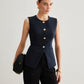 Split Button Down Slim Vest