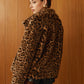 Leopard Printed Faux Fur Warm Coat