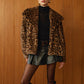 Leopard Printed Faux Fur Warm Coat