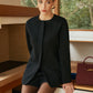 Crew Neck Zipper Blazer