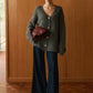 Wool-Blend Metal Button Knit Outerwear