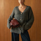 Wool-Blend Metal Button Knit Outerwear