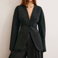 Utility Split Button Cinched Blazer