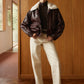 Fleece Lined Faux Leather Zipper Coat