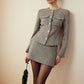 Houndstooth Button Short Blazer