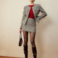 Houndstooth Button Short Blazer