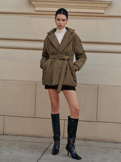 Belted Lapel Cozy Winter Coat