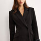Button Lapel Long Blazer