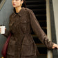 Velvet Pleated Cargo Polo Jacket