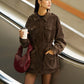 Velvet Pleated Cargo Polo Jacket