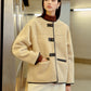 Button Faux Fur Winter Coat