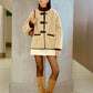 Button Faux Fur Winter Coat