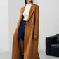 Suede Button Long Blazer