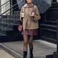 Pleated Button Scarf Jacket