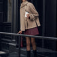 Pleated Button Scarf Jacket