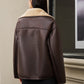 Fleecing Faux Leather Lapel Jacket