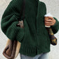 Ribbed Lapel Button Knit Outerwear