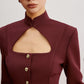 Cutout Slim Blazer With Shoulder Pads