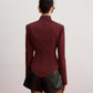 Cutout Slim Blazer With Shoulder Pads
