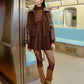 Faux Leather Panel Tweed Short Jacket