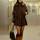 Faux Leather Panel Tweed Short Jacket