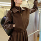 Faux Leather Panel Tweed Short Jacket