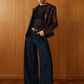 Faux Leather Zipper Short Polo Jacket