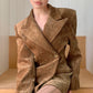 Button Cinched Long Blazer