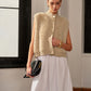 Mock Neck Button Fuzzy Vest