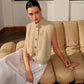 Mock Neck Button Fuzzy Vest