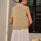 Mock Neck Button Fuzzy Vest