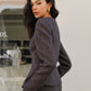 Chevron Button Slim Blazer
