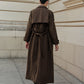 Leisure Belted Tweed Long Coat