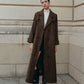 Leisure Belted Tweed Long Coat