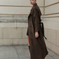 Leisure Belted Tweed Long Coat