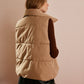 Turtleneck Quilted Zipper Vest