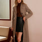 Checked Button Long Coat