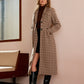 Checked Button Long Coat