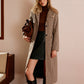 Checked Button Long Coat