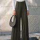 Pleated Design Wide-Leg Pants