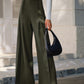 Pleated Design Wide-Leg Pants